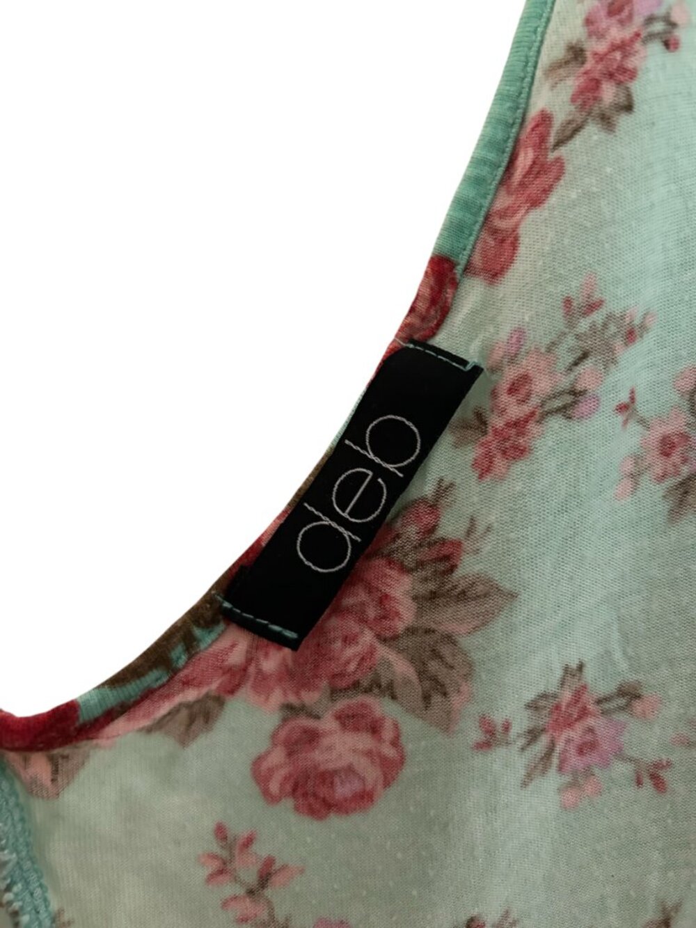 Deb Mint Floral High-Low Swing Top Size 1X - Picture 9 of 9